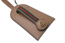 画像をギャラリービューアに読み込む, 新品未使用品 GUCCI グッチ クロシェット シェリーライン GGロゴ 小物 レザー ブラウン ゴールド金具 中古 4c075045