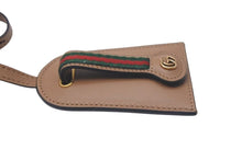 画像をギャラリービューアに読み込む, 新品未使用品 GUCCI グッチ クロシェット シェリーライン GGロゴ 小物 レザー ブラウン ゴールド金具 中古 4c075045
