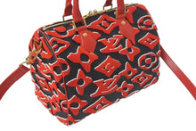 画像をギャラリービューアに読み込む, 新品未使用 LOUIS VUITTON × UF ルイヴィトン × ウルス フィッシャー スピーディバンドリエール25 ハンドバッグ M45552 レッド 中古 4c075052
