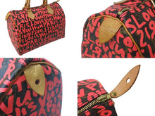 Load image into Gallery viewer, 極美品 LOUIS VUITTON ルイヴィトン モノグラム グラフィティ スピーディ30 ハンドバッグ M93704 ピンク PVC ヌメ革 中古 4c075058