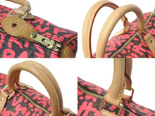 Load image into Gallery viewer, 極美品 LOUIS VUITTON ルイヴィトン モノグラム グラフィティ スピーディ30 ハンドバッグ M93704 ピンク PVC ヌメ革 中古 4c075058