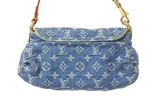 Load image into Gallery viewer, LOUIS VUITTON ルイヴィトン ミニプリーティ ハンドバッグ M95050 モノグラムデニム レザー ブルー 美品 中古 4c075070