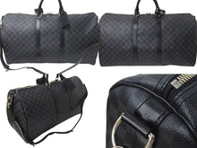 画像をギャラリービューアに読み込む, 極美品 LOUIS VUITTON ルイヴィトン キーポル バンドリエール55 ボストンバッグ N41413 ダミエグラフィット 中古 4c075071