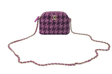 Load image into Gallery viewer, 極美品 CHANEL シャネル ツイード ミニチェーンショルダー バック ココマーク パープル HC4C5KU9 中古 4c075075