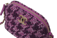 Load image into Gallery viewer, 極美品 CHANEL シャネル ツイード ミニチェーンショルダー バック ココマーク パープル HC4C5KU9 中古 4c075075
