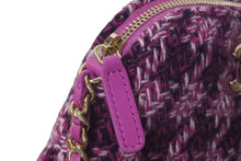 Load image into Gallery viewer, 極美品 CHANEL シャネル ツイード ミニチェーンショルダー バック ココマーク パープル HC4C5KU9 中古 4c075075