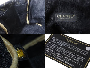 CHANEL Sparkling Denim Handbag No. 10 A31985 Coco Mark Indigo Blue Gold Hardware Good Condition Used 4c075076