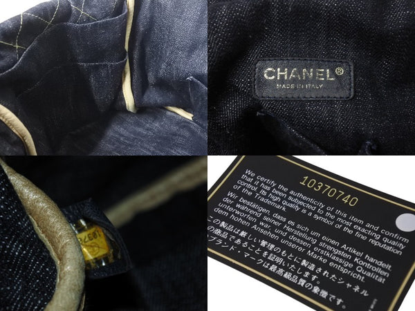 CHANEL Sparkling Denim Handbag No. 10 A31985 Coco Mark Indigo Blue Gold Hardware Good Condition Used 4c075076