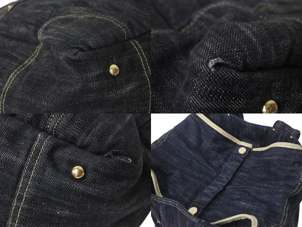 CHANEL Sparkling Denim Handbag No. 10 A31985 Coco Mark Indigo Blue Gold Hardware Good Condition Used 4c075076