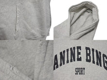 Load image into Gallery viewer, ANNIE BING アニービング Harvey hoodie ハーベイパーカー サイズ M グレーロゴプリント コットン 美品 中古 4c075081