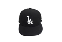 Load image into Gallery viewer, NEW ERA ニューエラ ロサンゼルス ドジャース キャップ LA DODGERS 59FIFTY FITTED ブラック ホワイト ウール 中古 4c075083