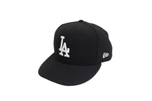 Load image into Gallery viewer, NEW ERA ニューエラ ロサンゼルス ドジャース キャップ LA DODGERS 59FIFTY FITTED ブラック ホワイト ウール 中古 4c075083