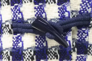 CHANEL Duffle coat P29308V19352 Size 38 Here mark Hooded Plaid pattern Blue Black White Good condition Used 4c075094