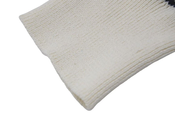 Very Good Condition CHANEL Childen Knit Sweater P60639K46411 Size 34 Here Mark V Neck Beige Black Used 4c075095