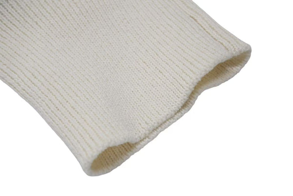Very Good Condition CHANEL Childen Knit Sweater P60639K46411 Size 34 Here Mark V Neck Beige Black Used 4c075095