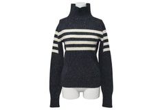 CHANEL Knit long sleeve tops P33784K00923 Size 34 Here mark High neck Charcoal gray Wool Cashmere Good condition Used 4c075096