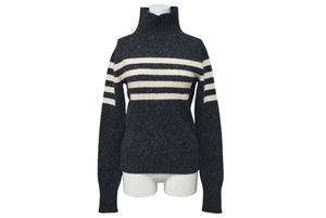 CHANEL Knit long sleeve tops P33784K00923 Size 34 Here mark High neck Charcoal gray Wool Cashmere Good condition Used 4c075096