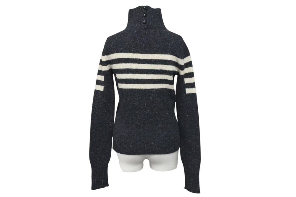 CHANEL Knit long sleeve tops P33784K00923 Size 34 Here mark High neck Charcoal gray Wool Cashmere Good condition Used 4c075096