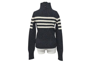 CHANEL Knit long sleeve tops P33784K00923 Size 34 Here mark High neck Charcoal gray Wool Cashmere Good condition Used 4c075096