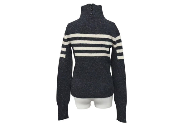 CHANEL Knit long sleeve tops P33784K00923 Size 34 Here mark High neck Charcoal gray Wool Cashmere Good condition Used 4c075096