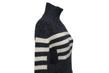 画像をギャラリービューアに読み込む, CHANEL シャネル ニット長袖トップス P33784K00923 サイズ34 ココマーク ハイネック チャコールグレー ウール カシミヤ 美品 中古 4c075096