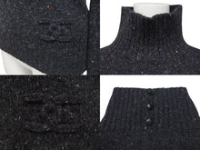 画像をギャラリービューアに読み込む, CHANEL シャネル ニット長袖トップス P33784K00923 サイズ34 ココマーク ハイネック チャコールグレー ウール カシミヤ 美品 中古 4c075096