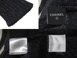 CHANEL Knit long sleeve tops P33784K00923 Size 34 Here mark High neck Charcoal gray Wool Cashmere Good condition Used 4c075096
