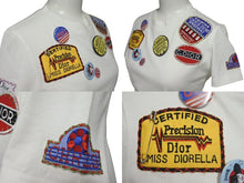 画像をギャラリービューアに読み込む, Christian Dior クリスチャンディオール マルチパッチ 半袖Tシャツ 1E12055350 サイズ36 ワッペン 缶バッジ ホワイト 美品 中古 4c075100