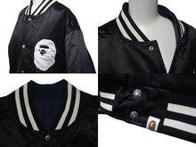 画像をギャラリービューアに読み込む, A BATHING APE アベイシングエイプ ベイプロゴ リバーシブルジャケット 2XL 001GD1201001H 黒 ネイビー 美品 中古 4c075103