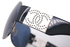 CHANEL Pilot Sunglasses 4154 c.127/87 Size 120 Coco Mark Punching Logo Black Good Condition Used 4c075131