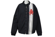 画像をギャラリービューアに読み込む, 極美品 CHROME HEARTS クロムハーツ ナイロンジャケット サイズM クロスパッチ ブラック レザー 裏起毛 中古 4c075136