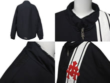 画像をギャラリービューアに読み込む, 極美品 CHROME HEARTS クロムハーツ ナイロンジャケット サイズM クロスパッチ ブラック レザー 裏起毛 中古 4c075136