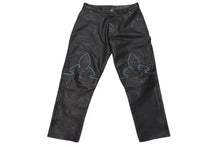 画像をギャラリービューアに読み込む, CHROME HEARTS クロムハーツ BSフレア セントパース限定 レザーパンツ クロスボール サイズ34 レザー シルバー925 美品 中古 4c075137
