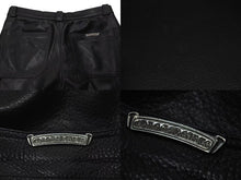 画像をギャラリービューアに読み込む, CHROME HEARTS クロムハーツ BSフレア セントパース限定 レザーパンツ クロスボール サイズ34 レザー シルバー925 美品 中古 4c075137