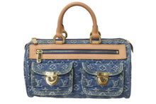 画像をギャラリービューアに読み込む, 極美品 LOUIS VUITTON ルイヴィトン ネオスピーディ ハンドバッグ M95019 モノグラムデニム ゴールド金具 中古 4c075142
