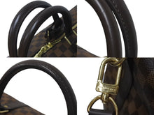 画像をギャラリービューアに読み込む, LOUIS VUITTON ルイヴィトン キーポル バンドリエール55 ボストンバッグ N41414 ダミエエベヌ ブラウン ゴールド金具 美品 中古 4c075146