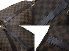 画像をギャラリービューアに読み込む, LOUIS VUITTON ルイヴィトン キーポル バンドリエール55 ボストンバッグ N41414 ダミエエベヌ ブラウン ゴールド金具 美品 中古 4c075146