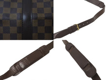 画像をギャラリービューアに読み込む, LOUIS VUITTON ルイヴィトン キーポル バンドリエール55 ボストンバッグ N41414 ダミエエベヌ ブラウン ゴールド金具 美品 中古 4c075146