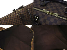 画像をギャラリービューアに読み込む, LOUIS VUITTON ルイヴィトン キーポル バンドリエール55 ボストンバッグ N41414 ダミエエベヌ ブラウン ゴールド金具 美品 中古 4c075146