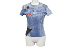 Christian Dior Short sleeve T-shirt 1A12055021 Size 38 Denim all over print Galliano period Good used 4c075147