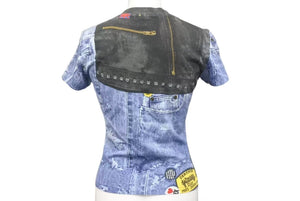 Christian Dior Short sleeve T-shirt 1A12055021 Size 38 Denim all over print Galliano period Good used 4c075147