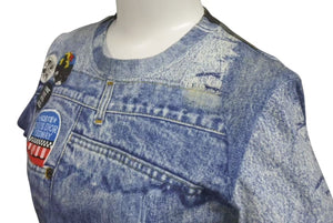 Christian Dior Short sleeve T-shirt 1A12055021 Size 38 Denim all over print Galliano period Good used 4c075147