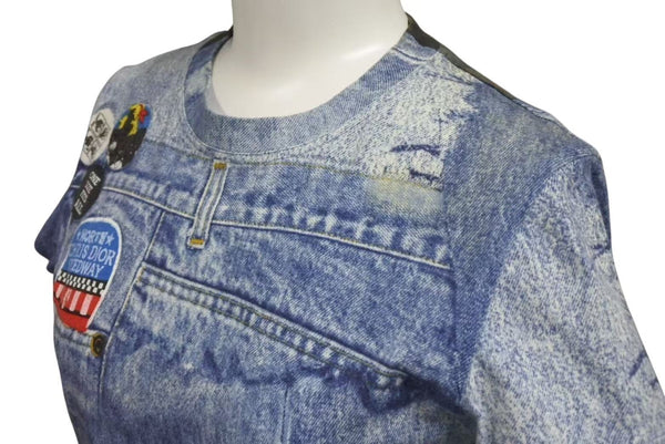 Christian Dior Short sleeve T-shirt 1A12055021 Size 38 Denim all over print Galliano period Good used 4c075147