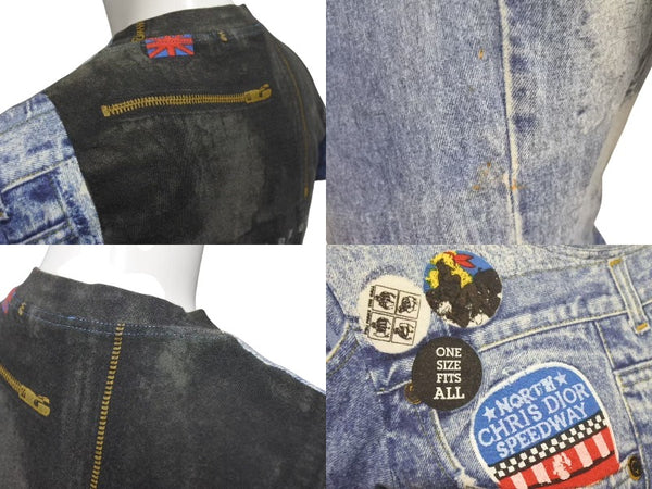 Christian Dior Short sleeve T-shirt 1A12055021 Size 38 Denim all over print Galliano period Good used 4c075147