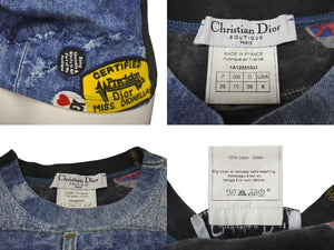 Christian Dior Short sleeve T-shirt 1A12055021 Size 38 Denim all over print Galliano period Good used 4c075147