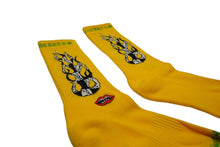 画像をギャラリービューアに読み込む, 新品未使用 CHROME HEARTS クロムハーツ 靴下 マッティボーイ ファイヤー ソックス ロゴ刺繍 イエロー 中古 4c075156