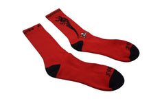 画像をギャラリービューアに読み込む, 新品未使用 CHROME HEARTS クロムハーツ 靴下 マッティボーイ スケルトン ソックス ロゴ刺繍 レッド 中古 4c075157