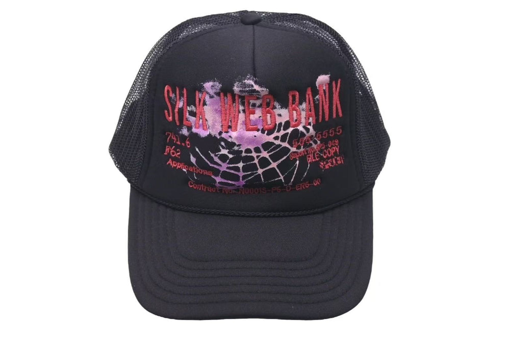 Brand new, unused Sp5der SilkWebBankTrucker cap, size F.W24 8E96854A Cotton, Used, 4c075158