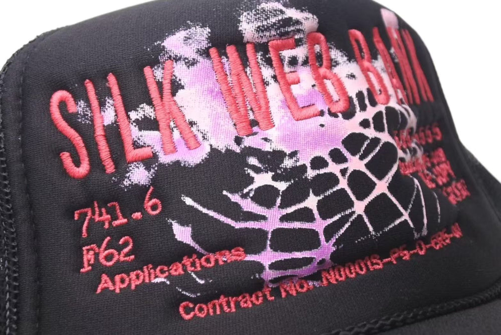 Brand new, unused Sp5der SilkWebBankTrucker cap, size F.W24 8E96854A Cotton, Used, 4c075158