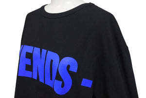 New and unused VLONE FRIENDS Logo Short Sleeve T-shirt Tops Cotton Black Blue Size S Used 4c075171